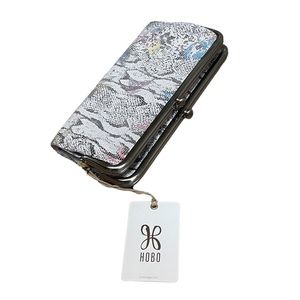 NWT HOBO Wind Leather Clutch Wallet Lizard Floral